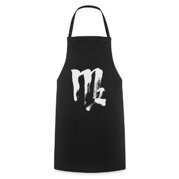 Zodiac sign Virgo - Calligraphy - Cooking Apron - black - Front - AI Model Male 185 dark (185cm)