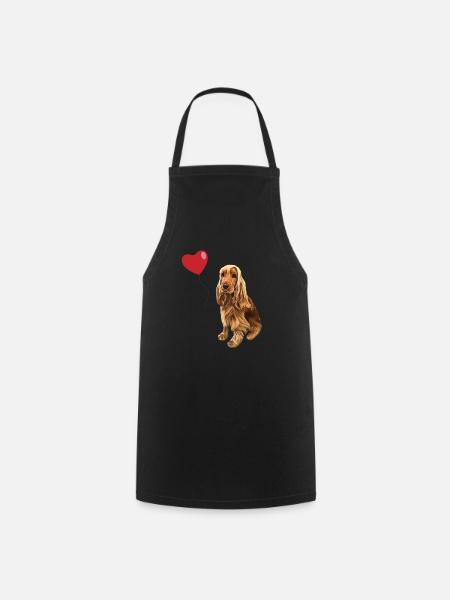 Hund/Cockerspaniel mit Herz - Kochschürze - Schwarz