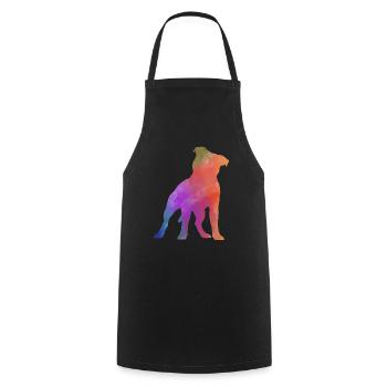 PITBULL AMSTAF farbig - Kochschürze - Schwarz - Vorne - AI Model Male 185 dark (185cm)