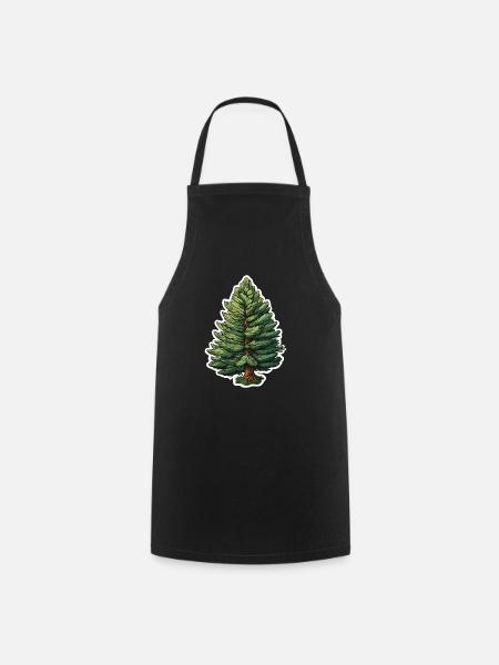 Tanne einzelner Baum - Kochschürze - Schwarz