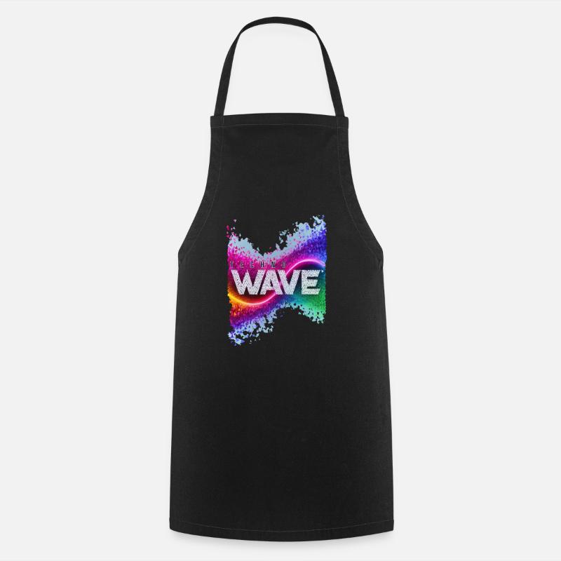 techno wave - Kochschürze - Schwarz
