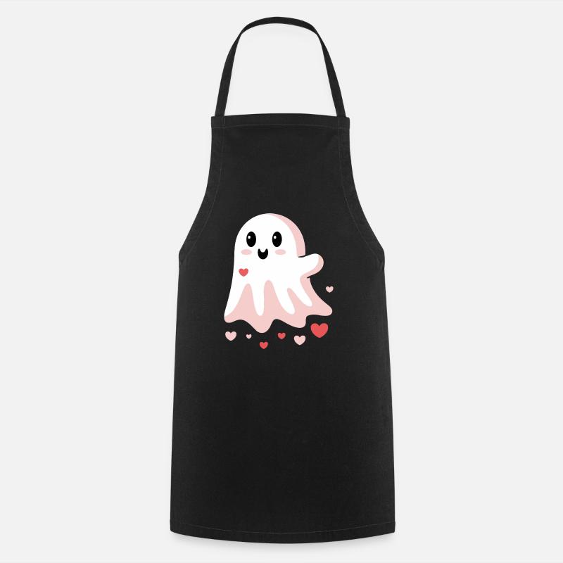 Cute Love Ghost - Cooking Apron - black