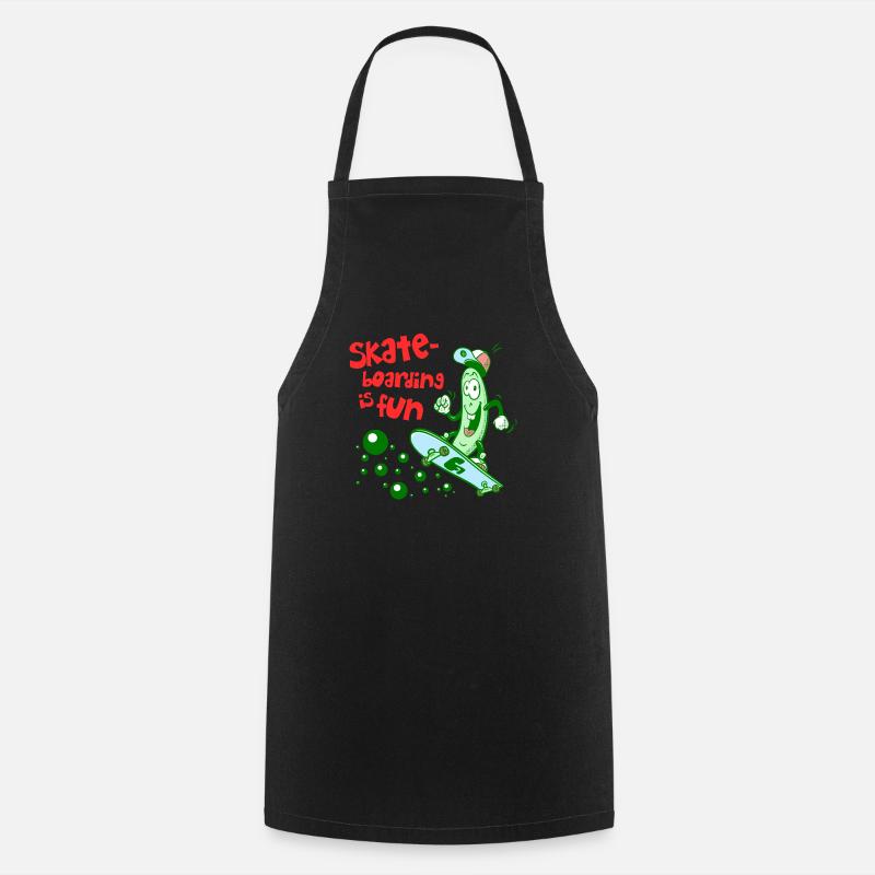 Skateboarding is fun - Cooking Apron - black