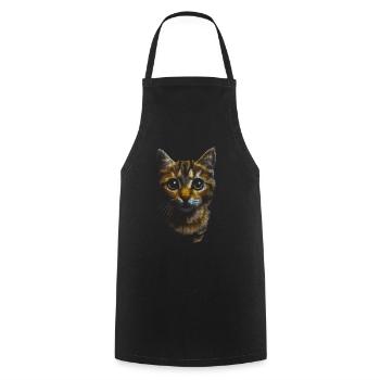 Süße kleine Katze Tiger - Kochschürze - Schwarz - Vorne - AI Model Male 185 dark (185cm)