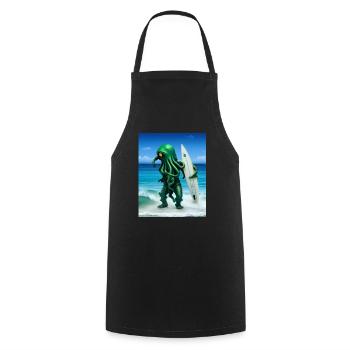 Surfing Octopus - Kochschürze - Schwarz - Vorne - AI Model Male 185 dark (185cm)