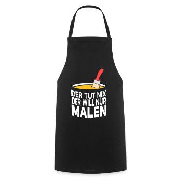 Der will nur Malen Design für Maler und Lackierer - Kochschürze - Schwarz - Vorne - AI Model Male 185 dark (185cm)