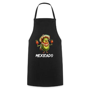 Avocat Mexicado Nourriture végétalienne Maracas végétariens - Tablier de cuisine - noir - Devant - AI Model Male 185 dark (185cm)