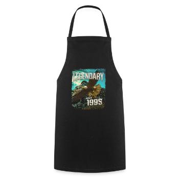 Legendary since 1995 - Cooking Apron - black - Front - AI Model Male 185 dark (185cm)
