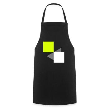 Abstrakte Quadrate - Kochschürze - Schwarz - Vorne - AI Model Male 185 dark (185cm)