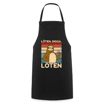Löten Digga Löten Party Faultier Spruch - Kochschürze - Schwarz - Vorne - AI Model Male 185 dark (185cm)