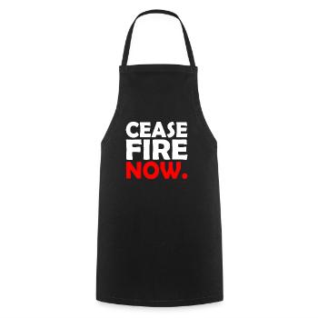 Ceasefire now - Cooking Apron - black - Front - AI Model Male 185 dark (185cm)