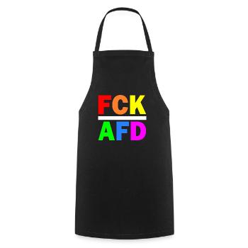 Fck afd - Kochschürze - Schwarz - Vorne - AI Model Male 185 dark (185cm)