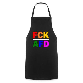 Fck afd - Kochschürze - Schwarz - Vorne - AI Model Male 185 dark (185cm)