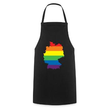 Rainbow Connection Embrace, Happy Pride - Kochschürze - Schwarz - Vorne - AI Model Male 185 dark (185cm)