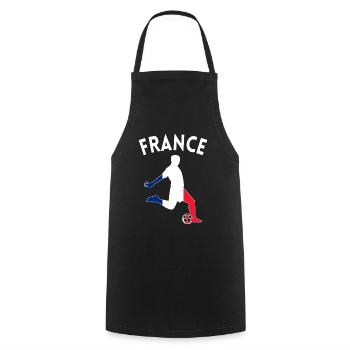 Idée cadeau Football Supporter France - Tablier de cuisine - noir - Devant - AI Model Male 185 dark (185cm)