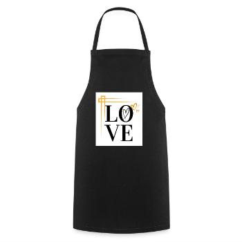 Love yourself - Cooking Apron - black - Front - AI Model Male 185 dark (185cm)