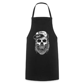 Ostseeliebe - Anker Skull Design - Kochschürze - Schwarz - Vorne - AI Model Male 185 dark (185cm)
