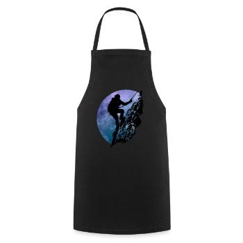 Mountaineer on mountain face (violet/blue) - Cooking Apron - black - Front - AI Model Male 185 dark (185cm)