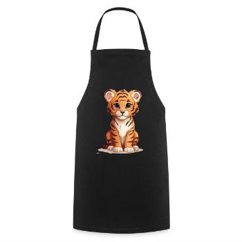 Cute Tiger Baby - Cooking Apron - black - Front - AI Model Male 185 dark (185cm)