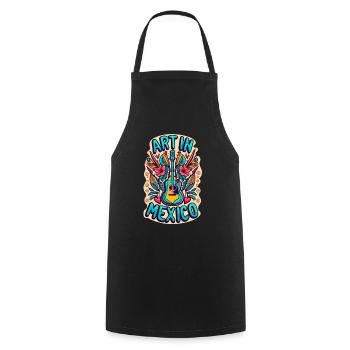 L’art au Mexique - Tablier de cuisine - noir - Devant - AI Model Male 185 dark (185cm)