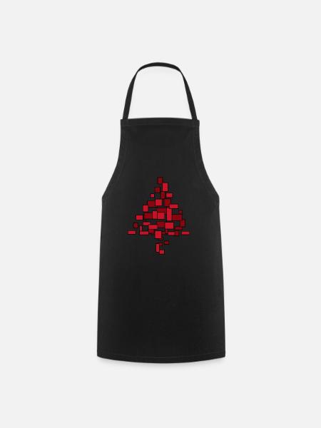 Christmas tree red - Cooking Apron - black