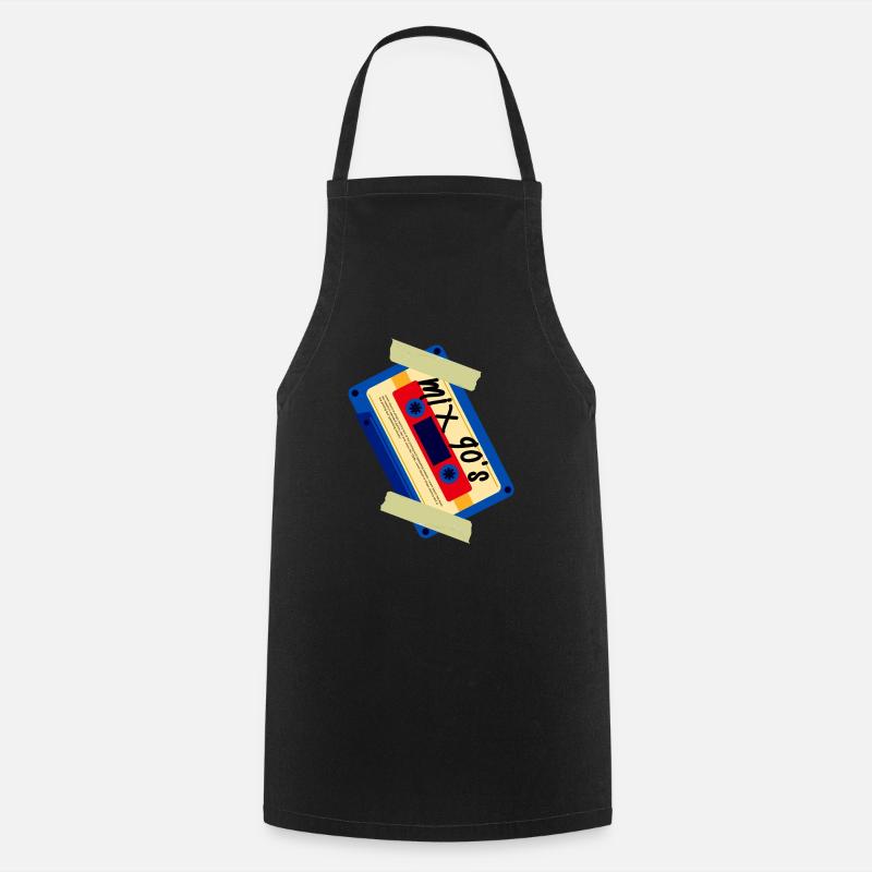 Mix 90s Casette - Cooking Apron - black