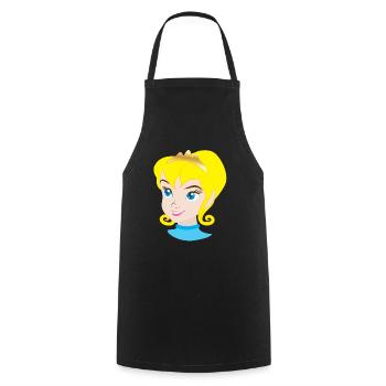 Jolie princesse blonde en couronne royale - Tablier de cuisine - noir - Devant - AI Model Male 185 dark (185cm)