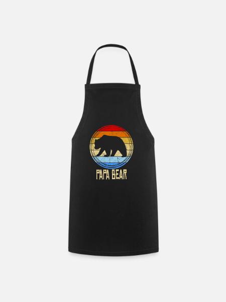 Papa ours fier papa papa Funny - Tablier de cuisine - noir