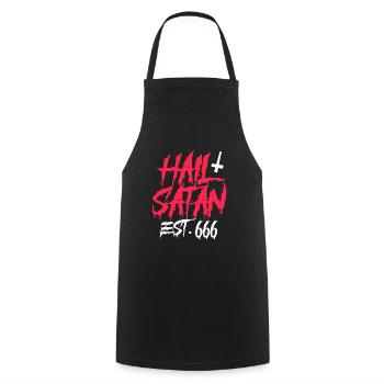 hail satan Design for a enthusiats of satan - Cooking Apron - black - Front - AI Model Male 185 dark (185cm)