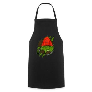 Dimetrodon Logo - Kochschürze - Schwarz - Vorne - AI Model Male 185 dark (185cm)