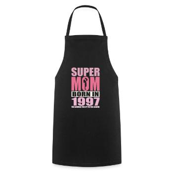 Anniversaire de maman 1997 | Super Maman - Tablier de cuisine - noir - Devant - AI Model Male 185 dark (185cm)