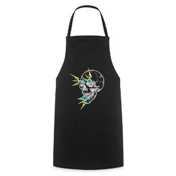 Skull Flash white - Tablier de cuisine - noir - Devant - AI Model Male 185 dark (185cm)