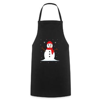 Snowman Winter Christmas - Cooking Apron - black - Front - AI Model Male 185 dark (185cm)
