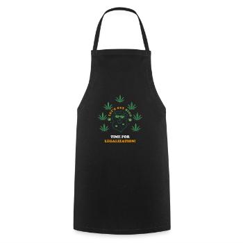 Cannabis. Weed. Saying. Gift idea.Legalization - Cooking Apron - black - Front - AI Model Male 185 dark (185cm)