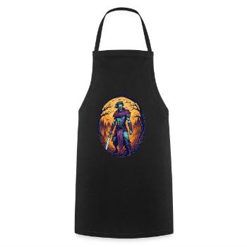 Gruseliges Halloween-party-kostüm, Zombie-krieger - Cooking Apron - black - Front - AI Model Male 185 dark (185cm)