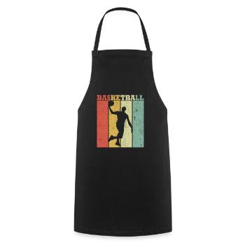 Retro-Basketballspieler - Kochschürze - Schwarz - Vorne - AI Model Male 185 dark (185cm)
