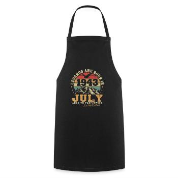 July 1943 vintage retro anniversary 1943 - Cooking Apron - black - Front - AI Model Male 185 dark (185cm)