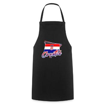 Croatia - Cooking Apron - black - Front - AI Model Male 185 dark (185cm)