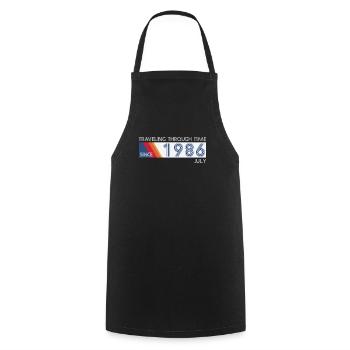 Funny Time Travel Birthday Design July 1986 - Cooking Apron - black - Front - AI Model Male 185 dark (185cm)