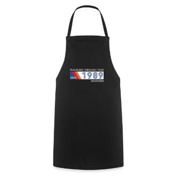 Funny Time Travel Birthday Design December 1989 - Cooking Apron - black - Front - AI Model Male 185 dark (185cm)