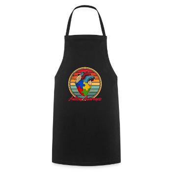 Autism awareness Heart Colors Autism puzzle piece - Cooking Apron - black - Front - AI Model Male 185 dark (185cm)