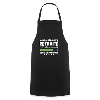 Jeune stagiaire retraité formation en cours - Tablier de cuisine - noir - Devant - AI Model Male 185 dark (185cm)
