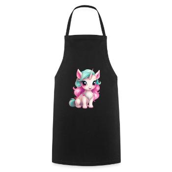 Bébé Licorne Rose Bleu - Tablier de cuisine - noir - Devant - AI Model Male 185 dark (185cm)