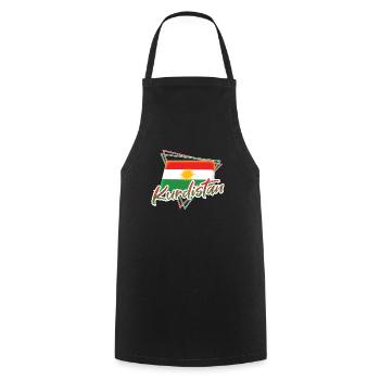 Kurdistan - Kochschürze - Schwarz - Vorne - AI Model Male 185 dark (185cm)