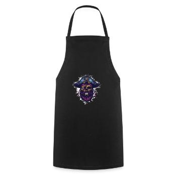 Pirate Skull Captain - Cooking Apron - black - Front - AI Model Male 185 dark (185cm)