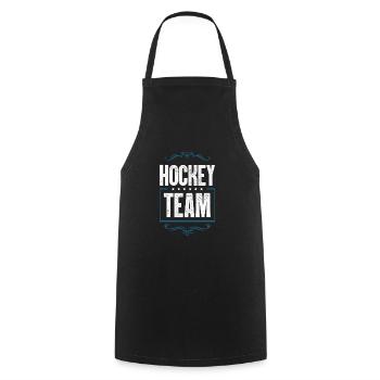 Équipe de hockey - Tablier de cuisine - noir - Devant - AI Model Male 185 dark (185cm)