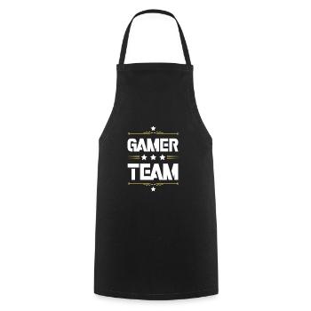 Équipe de joueurs - Tablier de cuisine - noir - Devant - AI Model Male 185 dark (185cm)
