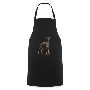 Doberman Dog - Cooking Apron - black - Front - AI Model Male 185 dark (185cm)