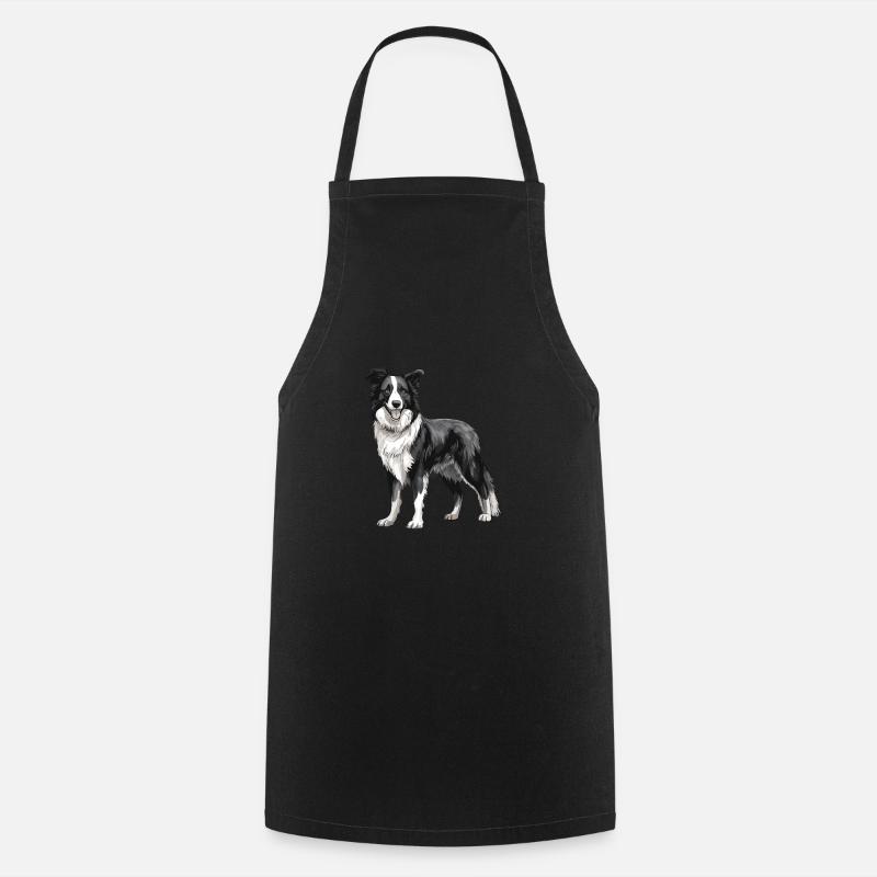 Border Collie Chien - Tablier de cuisine - noir
