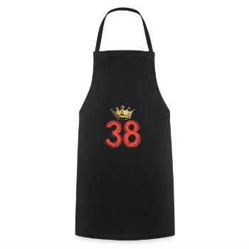 38 Nombre Couronne - Tablier de cuisine - noir - Devant - AI Model Male 185 dark (185cm)